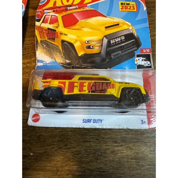Hot Wheels Matchbox Cars (2) White Mod Speeder Surf Duty HW Rescue - Picture 3 of 9